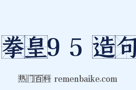 拳皇95造句是什么意思的图片